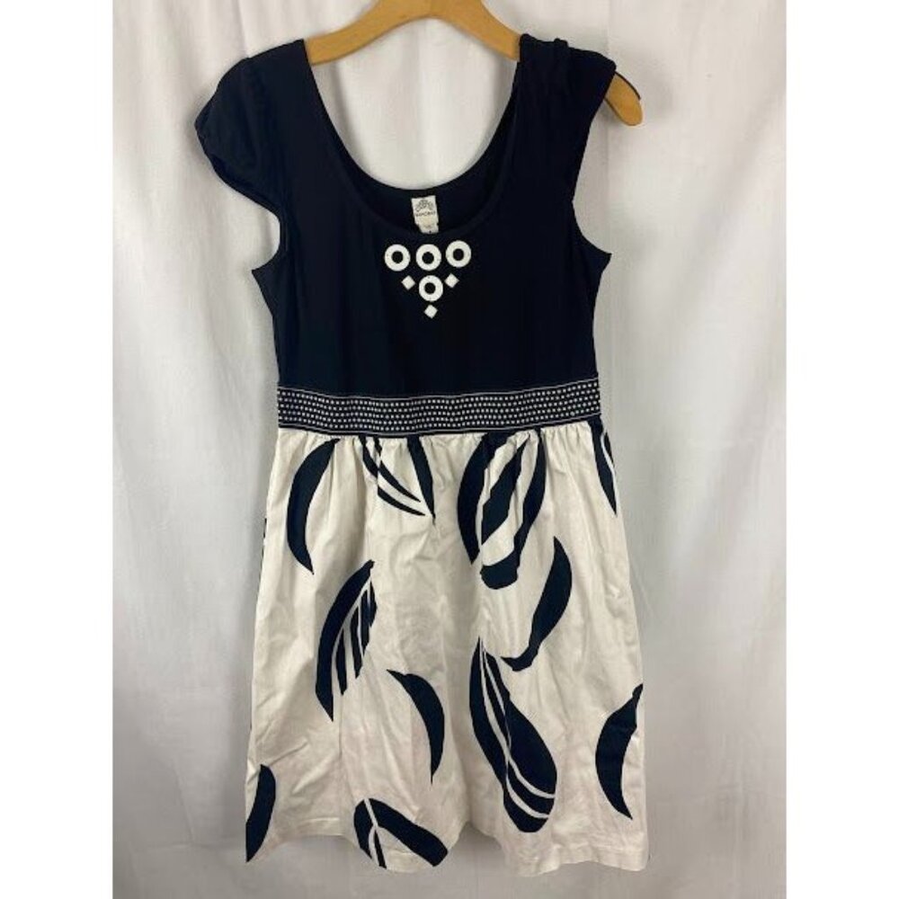 Sangria Cotton Short Sleeve Black/ White‎ Dress Women's Small.